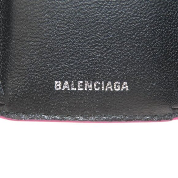 Balenciaga Logo Trifold Wallet Bifold Leather - Picture 7 of 15